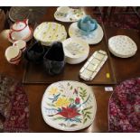 Midwinter Pottery: a selection of tableware in various patterns including Red Domino, Cannes,