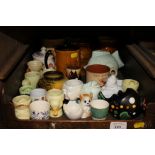 Collection of eggcups, mugs, jugs and ornaments