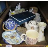 A pair of Royal Worcester floral dishes, boxed, various Victorian and later commemorative wares