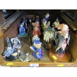 Various stoneware, ceramic and resin figures of wizards