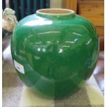 A 19th century green glaze ginger jar