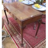 A George II style mahogany side table with two frieze drawers, and a false drawer on cabriole legs