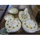 A Spode Persia pattern part dinner service including plates, two tureens and covers, sauce boat