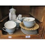 A Royal Doulton Povencal pattern coffee service, pot with six coffee cans and saucers