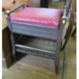 A mahogany chest, the hinged top over a dummy drawer front, 107cm wide, and a piano stool (2)