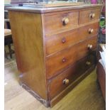 A mahogany chest of two short and three long graduated drawers, 91cm wide