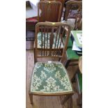 A pair of mahogany side chairs, the rail backs with vase shaped splats, upholstered seats and square