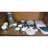 A Radfords China powder blue and gilt part tea service for twelve place settings (one cup missing)