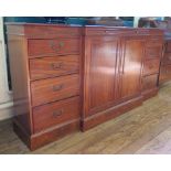 A George III style mahogany breakfront side cabinet by Brights of Nettlebed, the central slide