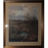 20th century British School Pheasants Around a Pond Oil on board, framed, indistinctly signed,