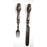 A Victorian child's silver knife and fork