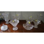 A collection of eight pieces of cut glass