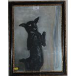 R.W. Conway-Jones 'Toby' - portrait of a begging dog Oil on canvas, framed and glazed, initialled,
