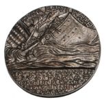 A bronze medallion of the sinking of RMS Lusitania