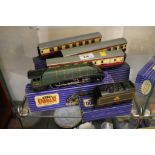 Hornby-Dublo 3-rail EDL11 BR Silver King Locomotive and Tender 60016 and three BR coaching stock