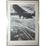 D.D. Feny 'Continuous & Universal' Etching of jet over landscape Limited edition, signed in