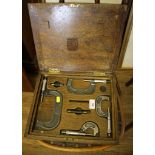 A boxed set of micrometers by Shardlow 1" to 4" 1955