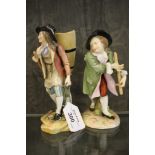 A pair of Rudolstadt figures of tradesmen, 15cm high (2)