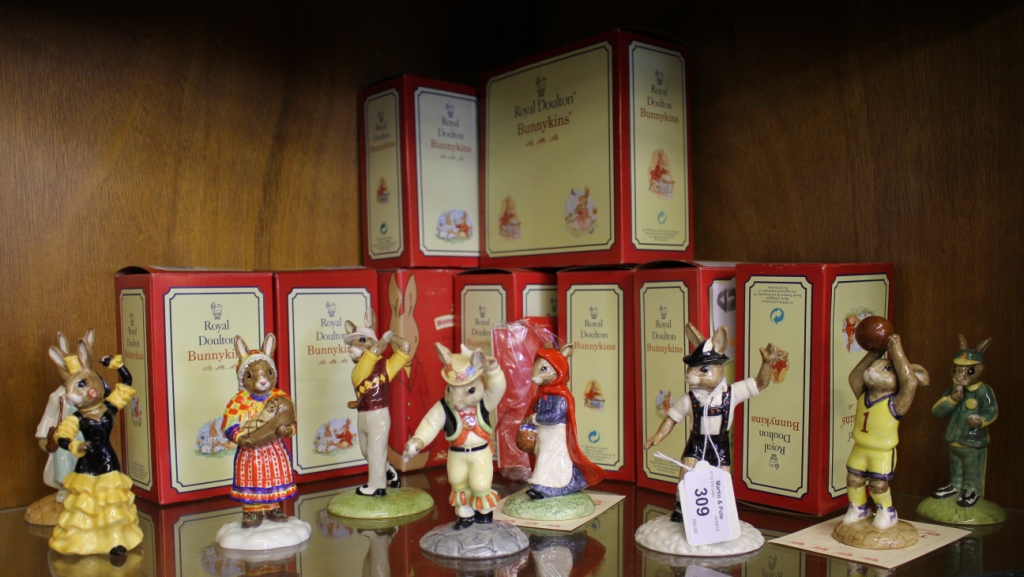 Royal Doulton Bunnykins figures including Basketball, Little Red Riding Hood (limited editions),