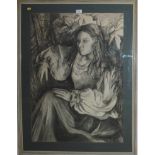 P.A. Savill Portrait of a Girl Seated Charcoal, signed and dated '81, 86cm x 62cm, and an