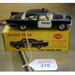 Dinky no.258 Desoto Fireflite Police car, with box