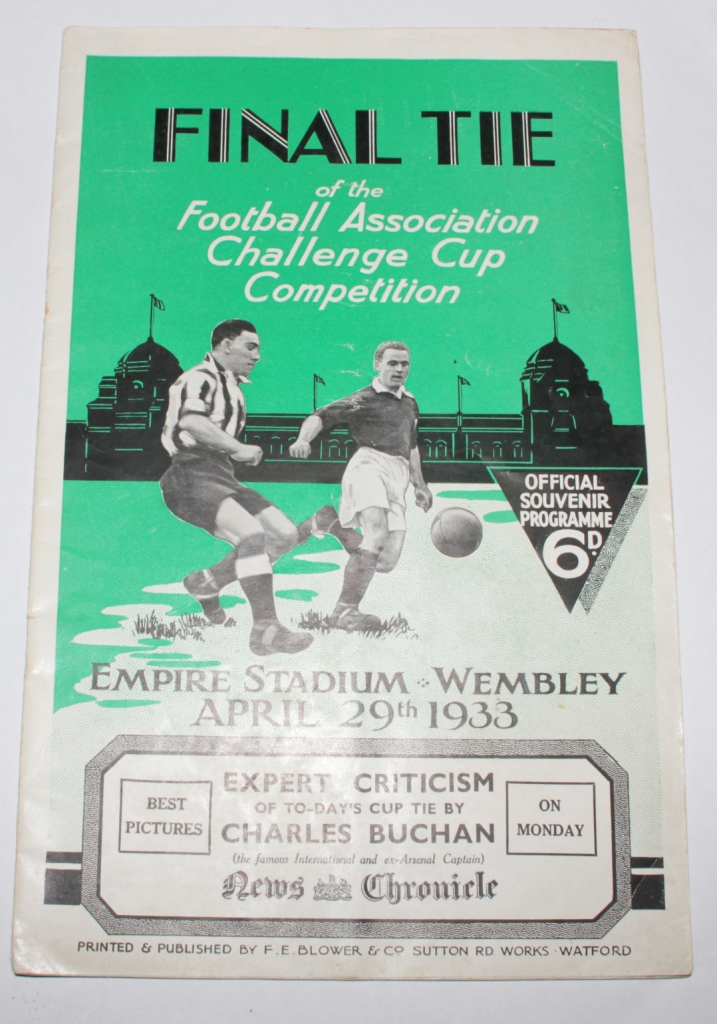 Football: FA Cup Final Programme, Empire Stadium Wembley, April 29th 1933, Everton v Manchester City