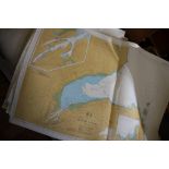 Nautical charts for the coastline of South and East Ireland, printed by the Hydrographic Office,