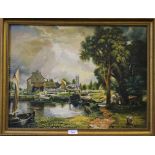 Edgar S Nucum Copy of Dedham Lock and Mill - 1820, the origonal by John Constable R.A. Oil on