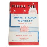 Football: FA Cup Final Programme, Empire Stadium Wembley, Saturday May 1st 1937 - Preston North