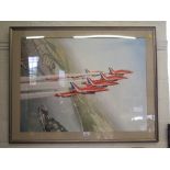 After Coulson RAF Aerobatic Team ('The Red Arrows') over Dartmouth Harbour Lithograph 56cm x 75cms