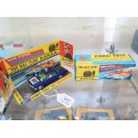 A Corgi metallic blue 497 Man From U.N.C.L.E. Oldsmobile Thrushbuster with card inner trat in