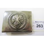 A Hitler Youth belt buckle, white metal, stamped verso M/183