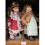 Two Leonardo collectors porcelain dolls, one called Anna, both on fitted stands