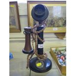 An early 20th century stick telephone, 32cm high