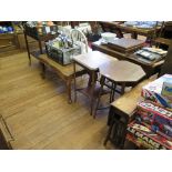 An octagonal mahogany and satinwood crossbanded occasional table, 46cm diameter, a Sutherland table,