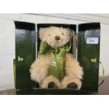 A Harrods Millennium edition Merrythought Mohair teddy bear, in original box, 23cm high