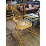 An ash and elm shaker style rocking chair