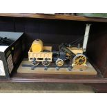 A Hornby 3 1/2 inch gauge model of Stephenson's Rocket, with track, and various Triang 'OO' gauge