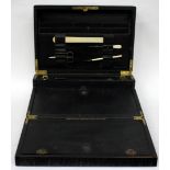 A 19TH CENTURY LEATHER MOUNTED WRITING BOX, retailed by Jenner & Knewstub. To the Queen. 33. St,