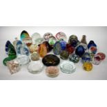 A COLLECTION OF VINTAGE GLASS UNSIGNED PAPERWEIGHTS