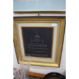 A WEDGWOOD BLACK BASALT PLAQUE depicting St Paul's Cathedral, the plaque numbered 197/250 and set in