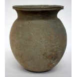 AN ANCIENT KOREAN POTTERY EARTHEN WARE VESSEL, approximately 1000AD, 18cm in height