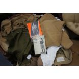 A COLLECTION OF WOMEN'S LAND ARMY CLOTHING to include a pair of 1940's trousers, a Women's Land Army