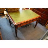 A VICTORIAN MAHOGANY SMALL SIZED LIBRARY TABLE made by M.Willson, Great Queen Street, London, and