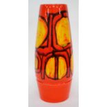 A POOLE POTTERY DELPHIS BURNT ORANGE GLAZED VASE by Carol Cutler, 41cm in height