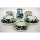 A COLLECTION OF 18TH CENTURY ENGLISH POTTERY to include a Royal Worcester blue and white jug, 10cm