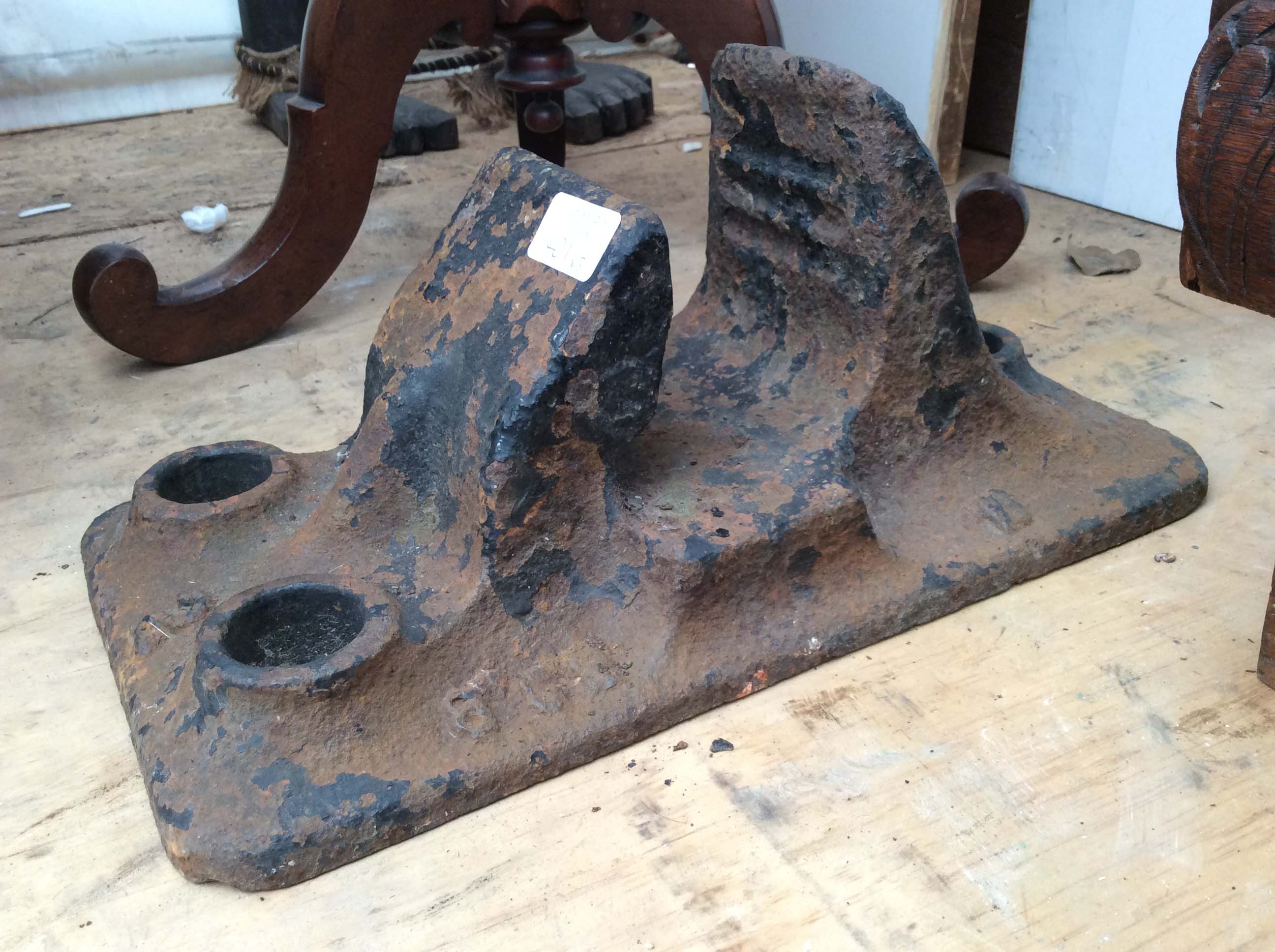 TWO RAILWAY STATION SIGNS, 'Poole' and 'Wivelsfield', each 210cm wide together with an LMS cast iron