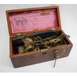 A MAW & SON & THOMPSON MAGNETO-ELECTRO MACHINE for nervous diseases in a fitted hardwood case 25.5cm