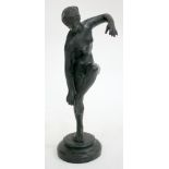 A BRONZE STATUE OF A FEMALE FIGURE, after the antique, 25cm in height