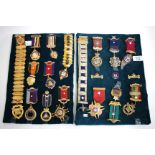 A COLLECTION OF MASONIC MEDALS some in silver and gilt to include Grand Oxford Banner from the